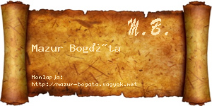 Mazur Bogáta névjegykártya